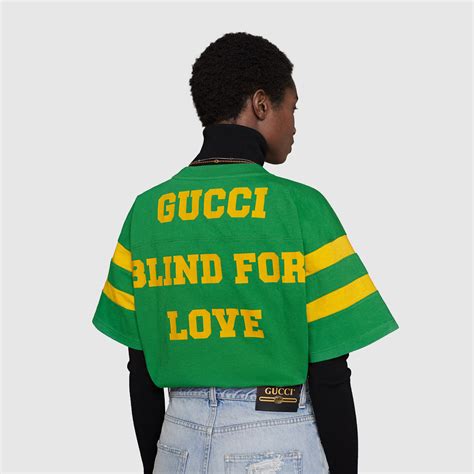 gucci blind for love shirt|Gucci signature slogans.